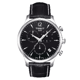 Uhrenarmband Tissot T063.617.A / T0636171605700A / T610031122 / T600031121 Kroko leder Schwarz 20mm